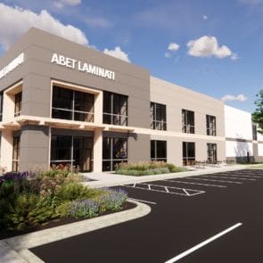 Rendering of proposed Abet Laminati facility in Johnson Creek, WI.